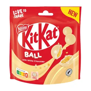 Bánh Xốp Viên Phủ Socola Trắng, Ball, White Chocolate Wafer Balls (130g) - KITKAT
