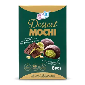 Bánh Mochi Vị Hạt Dẻ Cười & Socola Dubai, Dessert Mochi, Pistachio & Dubai Chocolate Flavour, 4.24 oz (120g) - YUKI & LOVE
