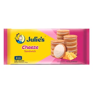 Bánh Quy Kẹp Kem Phô Mai, Cheese Sandwich Biscuit, 4 Gói, 3.95 oz (112g) - JULIE'S