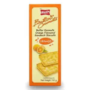 Bánh Quy Bơ Dừa Kẹp Kem Cam, Butter Coconuts, Orange Flavoured Sandwich Biscuits (150g) - BISSIN