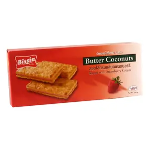 Bánh Quy Bơ Dừa Kẹp Kem Dâu, Butter Coconuts, Biscuit with Strawberry Cream (150g) - BISSIN