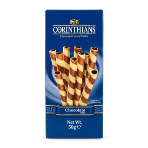 Bánh Quế Nhân Kem Socola, Flavoured Cream Wafers, Chocolate (50g) - CORINTHIANS