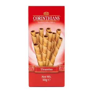 Bánh Quế Nhân Kem Tiramisu, Flavoured Cream Wafers, Tiramisu (50g) - CORINTHIANS