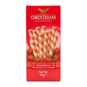 Bánh Quế Nhân Kem Dâu, Flavoured Cream Wafers, Strawberry (50g) - CORINTHIANS