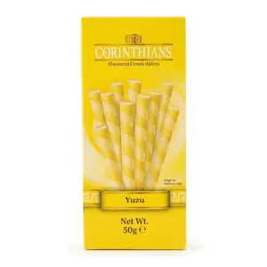 Bánh Quế Nhân Kem Cam Yuzu, Flavoured Cream Wafers, Yuzu (50g) - CORINTHIANS
