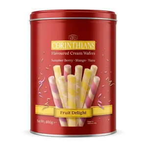 Bánh Quế Nhân Kem Trái Cây, Fruit Delight Flavoured Cream Wafers, Summer Berry, Mango, Yuzu (600g) - CORINTHIANS