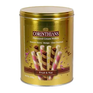 Bánh Quế Nhân Kem Trái Cây & Socola Hạt Phỉ, Fruit & Nut Flavoured Cream Wafers, Summer Berry, Mango, Choc Hazelnut (600g) - CORINTHIANS