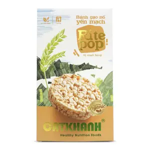 Bánh Gạo Nổ Yến Mạch Vị Muối Hồng, Rite Pop, Organic Oat & Puffed Rice Cakes, Pink Salt (80g) - CAT KHANH