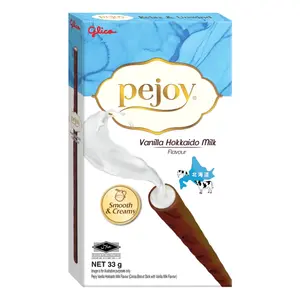 Bánh Que Phủ Socola Nhân Kem Sữa Hokkaido Vani, Pejoy, Cocoa Biscuit Stick with Vanilla Hokkaido Milk Flavour (33g) - GLICO