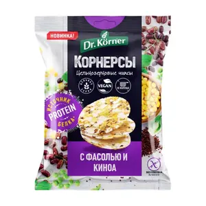 Snack Ngũ Cốc Nguyên Hạt Vị Đậu & Hạt Diêm Mạch, Whole Grain Chips with Beans & Quinoa (50g) - DR. KORNER