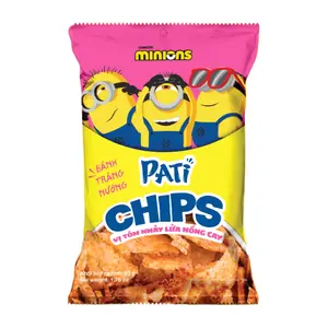 Bánh Tráng Nướng Vị Tôm Nhảy Lửa Hồng Cay, Grilled Rice Cracker Chips, Spicy Shrimp, 1.76 oz (50g) - PATI