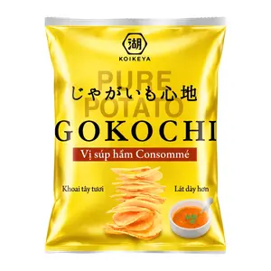 Snack Khoai Tây Vị Súp Hầm, Gokochi Pure Potato Chips, Consommé (65g) - KOIKEYA