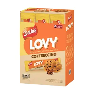 Bánh Quy Bơ Vị Cà Phê & Hạt Socola, Lovy Coffeeccino, Butter Cookies with Chocolate Chips (324g) - DELBIS