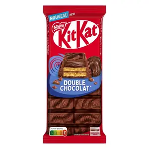 Bánh Xốp Phủ Socola Nhân Kem Socola, Crispy Wafer Coated in Milk Chocolate with Filling, Double Chocolat (99g) - KITKAT