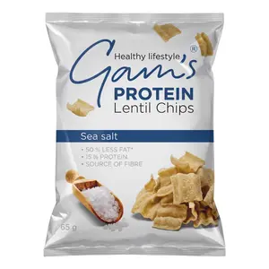 Snack Đậu Lăng Vị Muối Biển, Protein Lentil Chips, Sea Salt (65g) - GAM'S