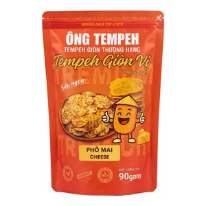 Tempeh Giòn Thượng Hạng Vị Phô Mai, Tempeh Chips, Cheese (90g) - ONG TEMPEH