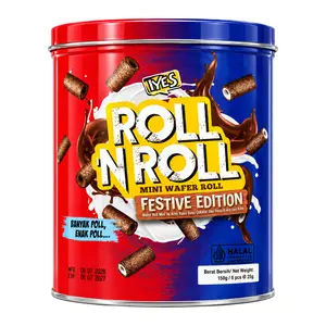 Bánh Ống Quế Vị Socola & Bánh Quy, Roll N Roll, Mini Wafer Roll, Chocolate & Cookies n Cream (150g) - IYES