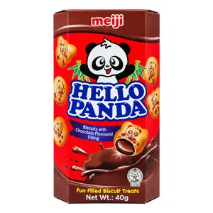 Bánh Quy Gấu Nhân Kem Socola, Hello Panda, Biscuits with Chocolate Flavoured Filling (40g) - MEIJI
