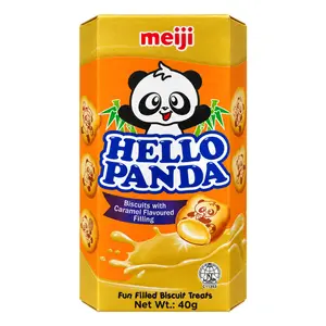 Bánh Quy Gấu Nhân Kem Caramen, Hello Panda, Biscuits with Caramel Flavoured Filling (40g) - MEIJI