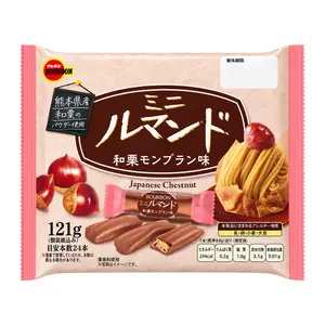 Bánh Xốp Phủ Socola Hạt Dẻ, Mini Lumonde, Japanese Chestnut Mont Blanc Flavor Rolled Wafers (121g) - BOURBON