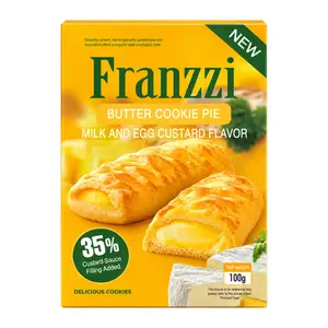 Bánh Quy Bơ Nhân Kem Sữa & Trứng, Butter Cookie Pie, Milk & Egg Custard Flavor (100g) - FRANZZI