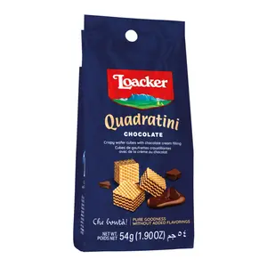 Bánh Xốp Socola, Quadratini, Chocolate, Crispy Wafer Cubes with Chocolate Cream Filling, 1.9 oz (54g) - LOACKER