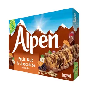 Thanh Ngũ Cốc Socola, Hạt & Trái Cây, Fruit, Nut & Chocolate Muesli Bar, 5 Thanh (145g) - ALPEN