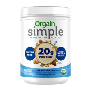 Bột Protein Thực Vật Hữu Cơ Hương Vani, Simple, Organic Plant Protein, Vanilla, 20 oz (567g) - ORGAIN