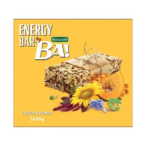Thanh Năng Lượng 5 Loại Hạt & Mật Ong, BA! Energy Bar, 5 Seeds with Honey, 3 Thanh (120g) - BAKALLAND