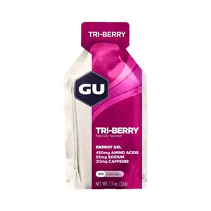 Thực Phẩm Bổ Sung Năng Lượng Hương Quả Mọng, Energy Gel, Tri-Berry, 20mg Caffeine, 1.1 oz (32g) - GU
