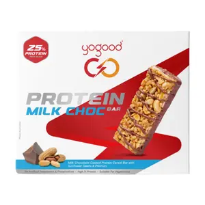 Thanh Ngũ Cốc Socola Sữa, Hạt Hướng Dương & Đậu Phộng, Protein Bar, Milk Choc, 4 Thanh (140g) - YOGOOD