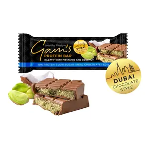 Thanh Giàu Đạm Vị Socola Dubai & Dừa, Protein Bar, Kadayif with Pistachio & Coconut (60g) - GAM'S