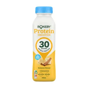 Sinh Tố Sữa Protein Vị Chuối, Mật Ong & Quế, Protein Milk Smoothie, Banana Honey & Cinnamon (425ml) - ROKEBY FARMS