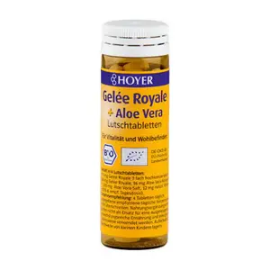 Kẹo Ngậm Sữa Ong Chúa & Nha Đam Hữu Cơ, Gelee Royale & Aloe Vera Lutschtabletten (30g) - HOYER