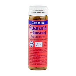 Kẹo Ngậm Nhân Sâm Hữu Cơ, Guarana & Ginseng Kautabletten (30g) - HOYER