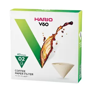 Giấy Lọc Cà Phê Màu Kem, V60 Coffee Paper Filter, VCF-02-40M, 40 Tờ (17.5 x 1.8 x 12.5cm) - HARIO