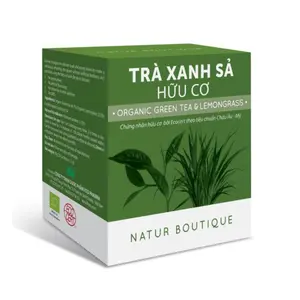 Trà Xanh Sả Hữu Cơ, Organic Green Tea & Lemongrass, 20 Túi Lọc (30g) - NATUR BOUTIQUE