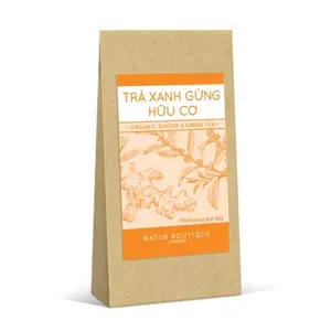 Trà Xanh Gừng Hữu Cơ, Organic Ginger & Green Tea, Loose Tea Leaf (50g) - NATUR BOUTIQUE