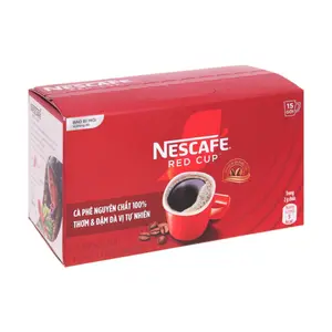 Cà Phê Hòa Tan Kết Hợp Cà Phê Rang Xay, Red Cup, Instant Coffee, 15 Gói (30g) - NESCAFE