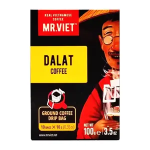 Cà Phê Đà Lạt Phin Giấy Nhỏ Giọt, Ground Coffee Drip Bag, Dalat Coffee, 10 Gói, 3.5 oz (100g) - MR. VIET