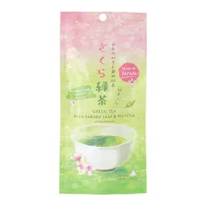 Trà Xanh với Lá Hoa Anh Đào & Matcha, Green Tea with Sakura Leaf & Matcha, All Natural, 8 Túi Lọc (24g) - KANES