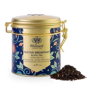 Trà Đen Ceylon, Festive Breakfast Black Tea, Loose Leaf Tea, 2.7 oz (75g) - WHITTARD