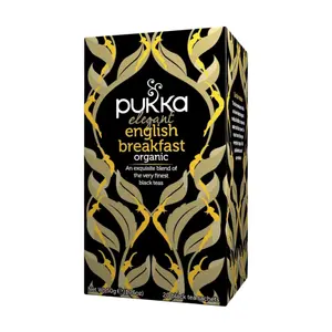 Trà Anh Buổi Sáng Hữu Cơ, Organic Elegant English Breakfast Tea, 20 Gói, 1.76 oz (50g) - PUKKA