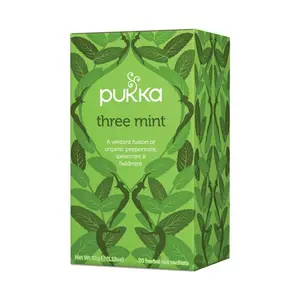 Trà Thảo Mộc 3 Loại Bạc Hà Hữu Cơ, Organic Three Mint, 20 Gói, 1.12 oz (32g) - PUKKA