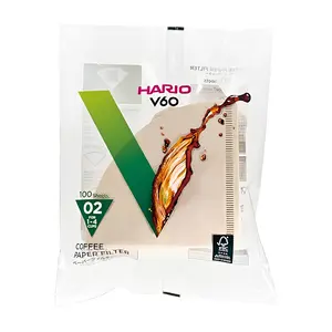 Giấy Lọc Cà Phê Màu Tự Nhiên, V60 Coffee Paper Filter, VCF-02-100M, 100 Tờ - HARIO