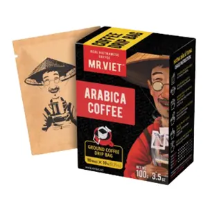 Cà Phê Arabica Phin Giấy Nhỏ Giọt, Ground Coffee Drip Bag, Arabica Coffee, 10 Gói, 3.5 oz (100g) - MR. VIET