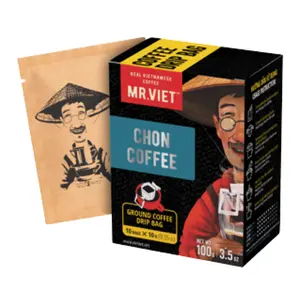 Cà Phê Chồn Phin Giấy Nhỏ Giọt, Ground Coffee Drip Bag, Chon Coffee, 10 Gói, 3.5 oz (100g) - MR. VIET
