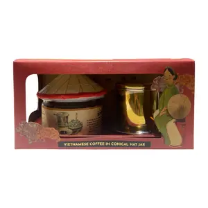 Combo Cà Phê Nón Lá & Phin Inox, Vietnamese Coffee in Conical Hat Jar with Coffee Filter (90g) - NAM XANH