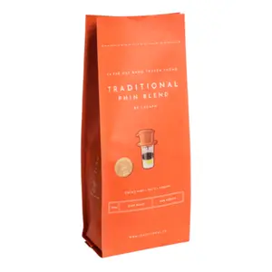 Cà Phê Hạt Rang Truyền Thống, Traditional Phin Blend, Pre-Ground Coffee, Cacao Nibs Nuts Syrupy (250g) - LACAPH
