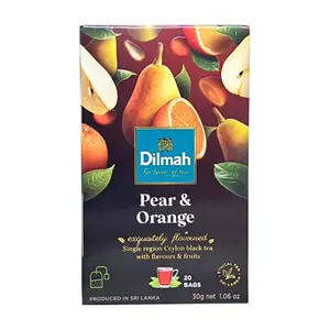 Trà Đen Lê & Cam, Pear & Orange Flavoured Ceylon Black Tea, 20 Túi Trà, 1.06 oz (30g) - DILMAH